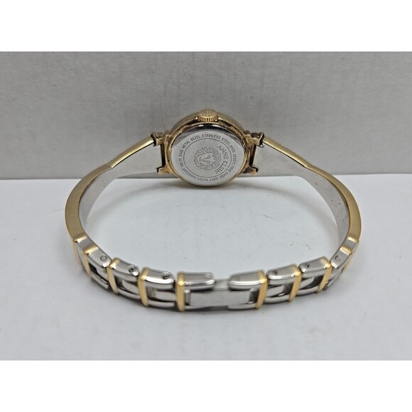 Anne Klein Diamond Swiss Vintage Quartz Two Tone Bangle Watch New Battery 763S - Picture 8 of 11